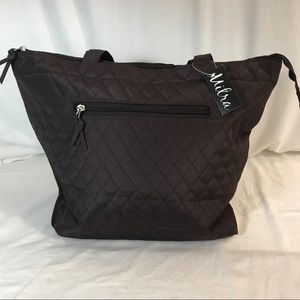 COPY - Mitra Brown Microfiber Quilted Tote Bag NWT